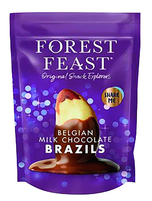 Forest Feast Belgian milk chocolate covered Brazil nuts in pouch 120g