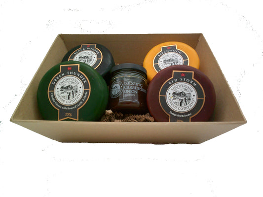Four Cheese hamper with Chutney - Card Basket
